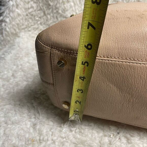 Michael Kors Cindy  leather nude medium satchel with gold hardwares and charm - Picture 8 of 13